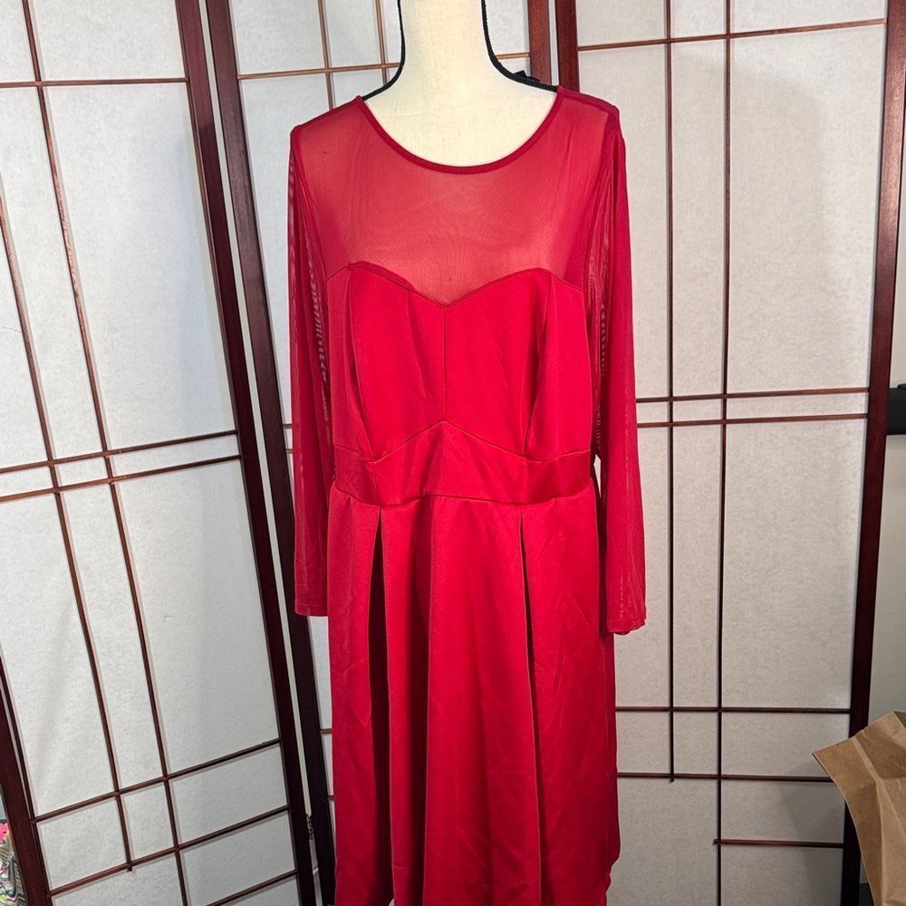 Torrid Scarlet Long Sleeve Dress